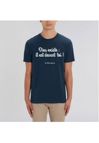 Tee-shirt homme  Dieu existe bio marque les vilaines filles