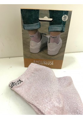 Chaussettes roses à paillettes Amoureuse