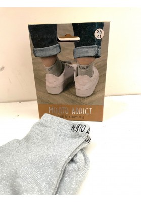 Chaussettes grises à paillettes  Mojito addict