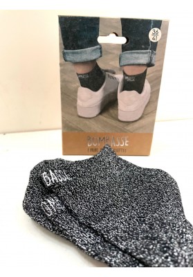 Chaussettes noires à paillettes Bombasse