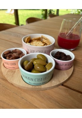 Plateau apéro et ses 4 coupelles