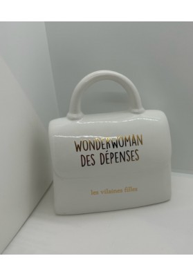 Tirelire sac à main Blanc Wonderwoman des dépenses