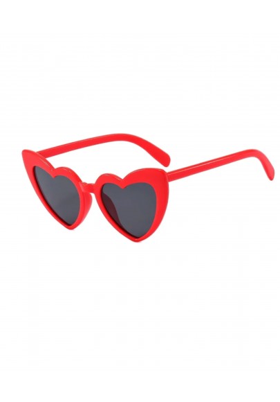 Lunettes de soleil coeur eighties rouges