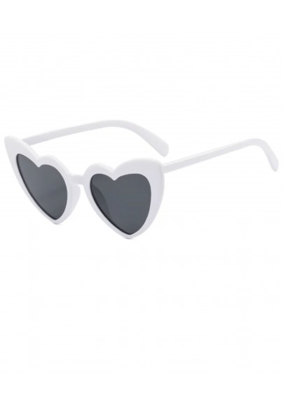 Lunettes de soleil coeur eighties blanches